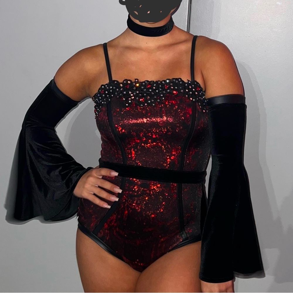 Red & Black Jazz Dance Costume.